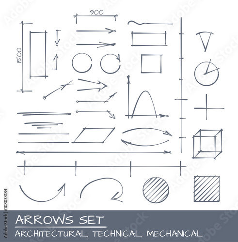 Arrows set, vector drawing