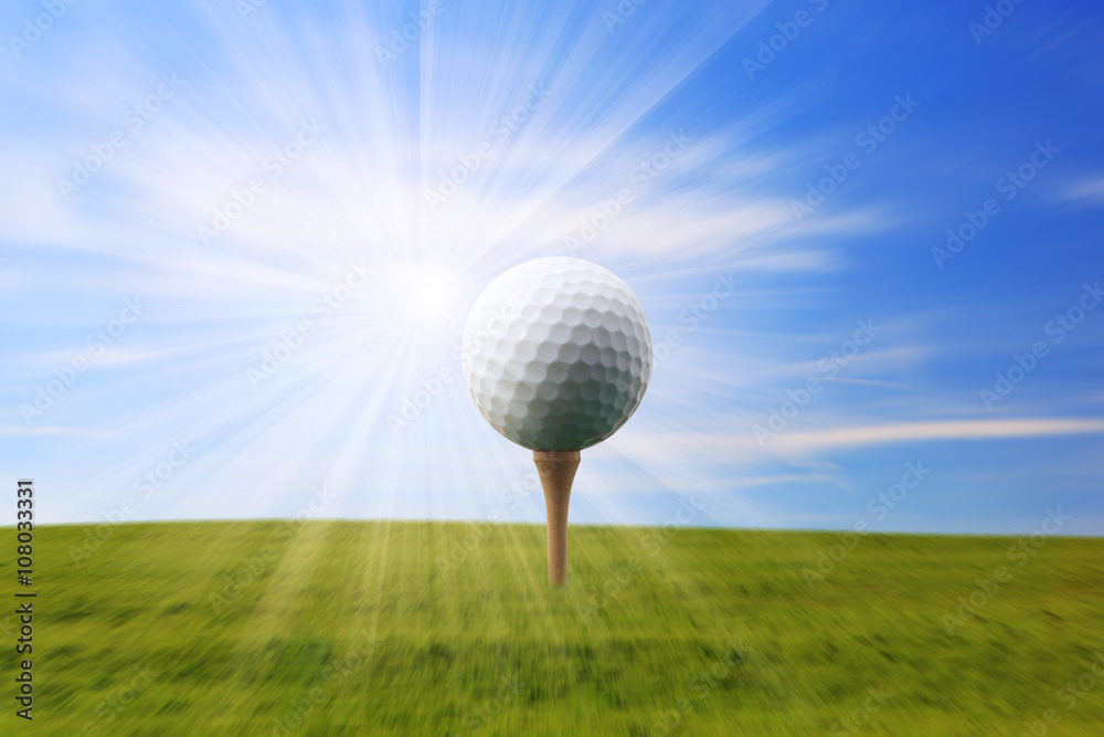 Playing golf ball. Preparing to shot Playing golf ball. Preparing to shot