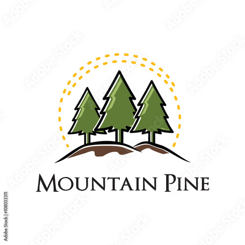 Mountain Evergreen Pine Nature Logo Template