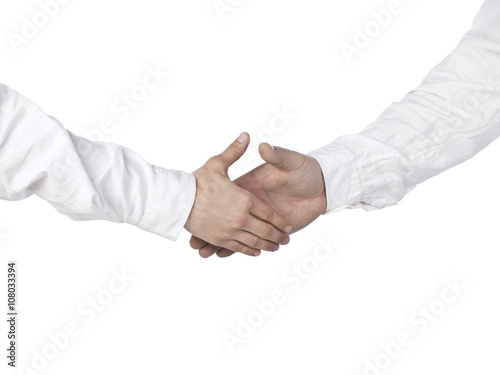 two businessmen congratulating each other