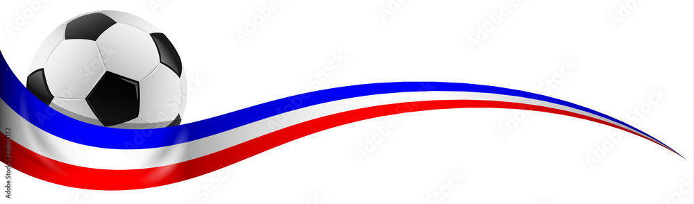 Fototapeta premium Fußball mit Frankreich Flagge Farben
