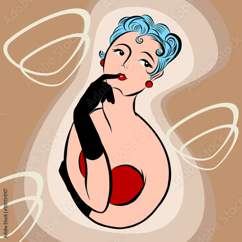 brooding retro girl
