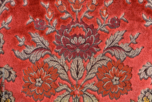 Material red flourished in natural light