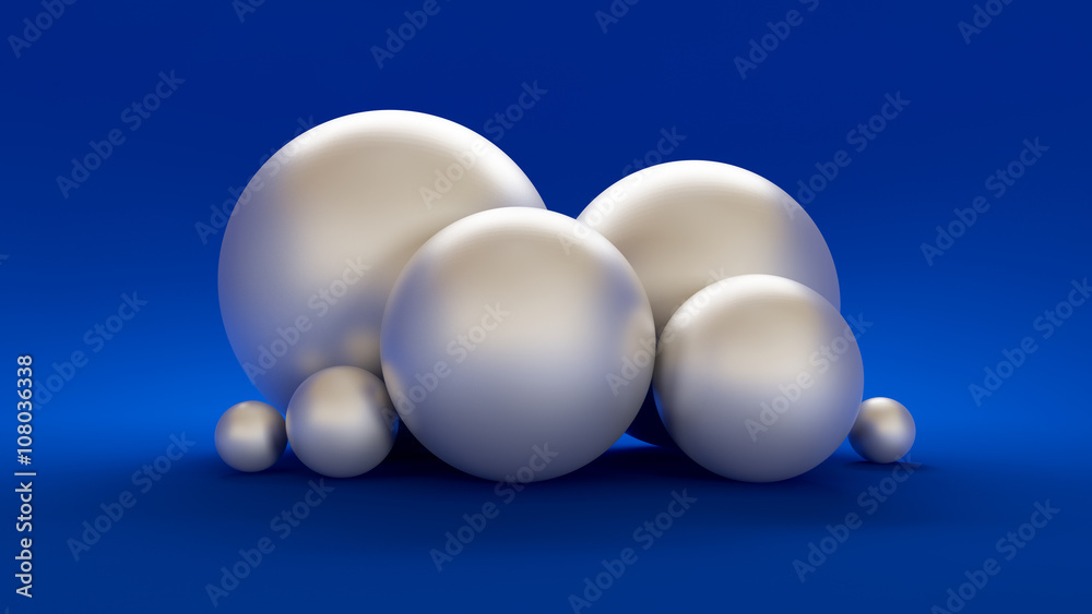 3d blue background with white balls 3d blue background with white balls