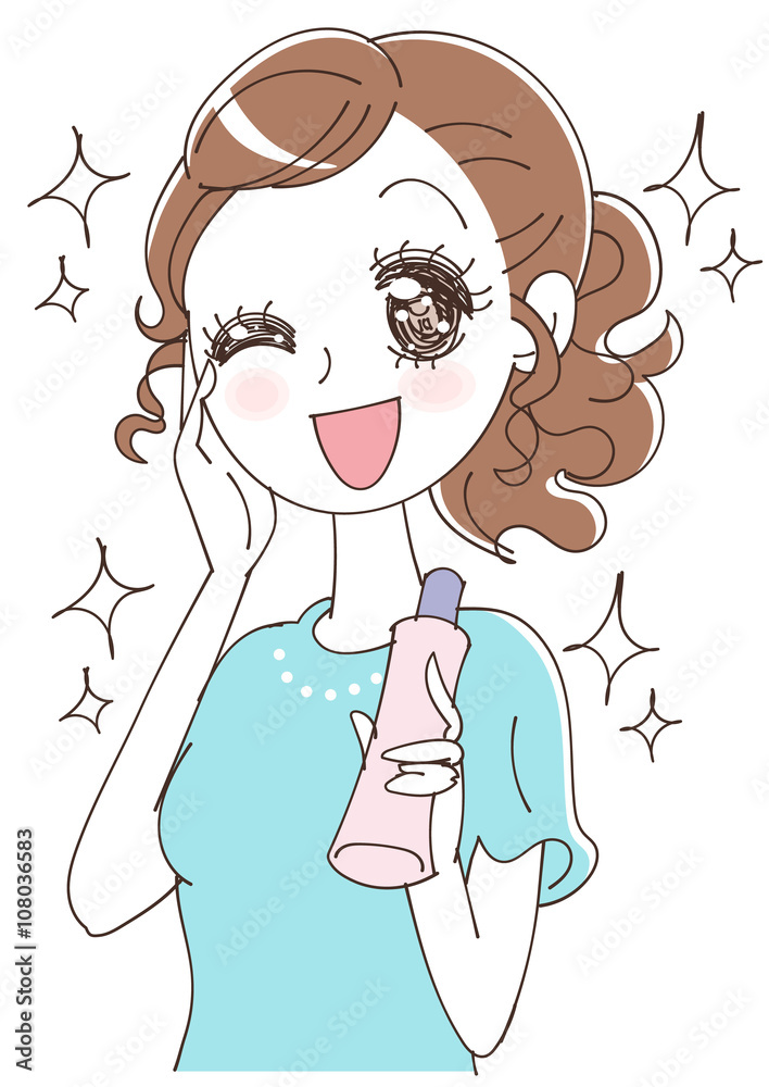 肌のきれいな女性のイラスト Stock Vector Adobe Stock