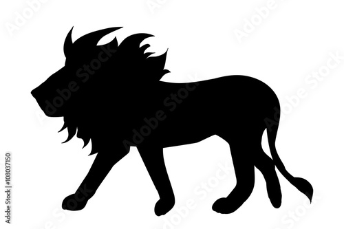Vector silhouette of lion.