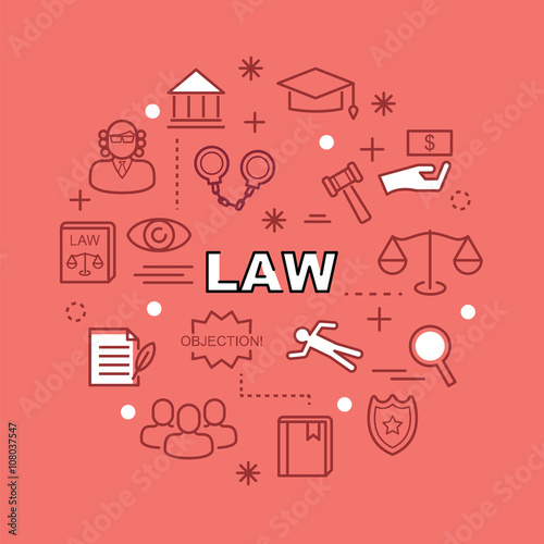 law minimal outline icons