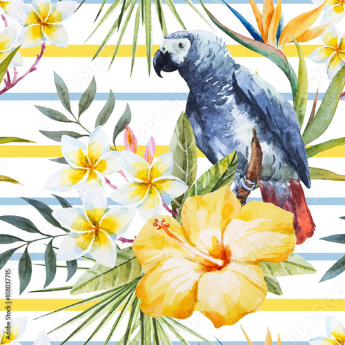 Tropical watercolor pattern