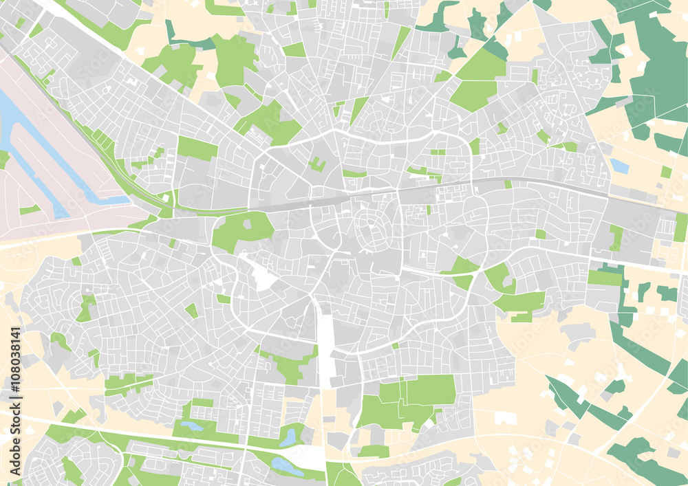 Fototapeta premium wektorowa mapa miasta Enschede, Holandia