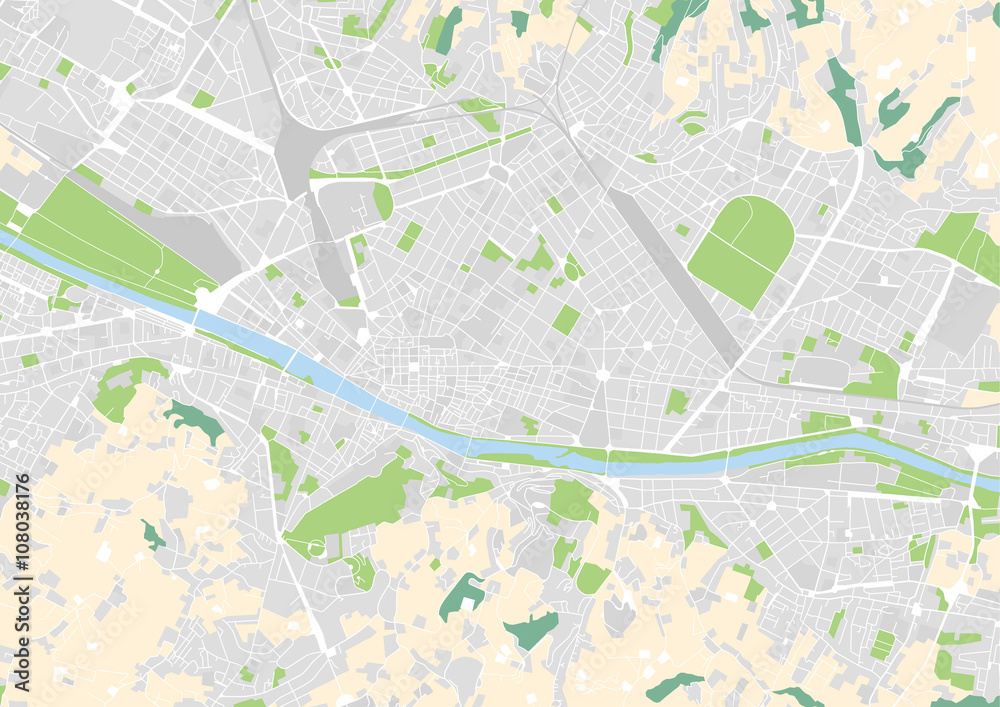 vector city map of Florence, Italy