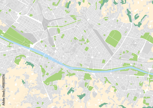 vector city map of Florence  Italy