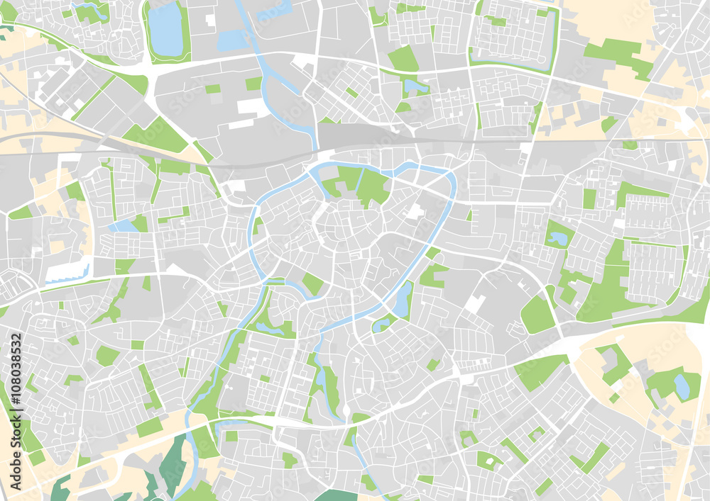 vector city map of Breda, Netherlands
