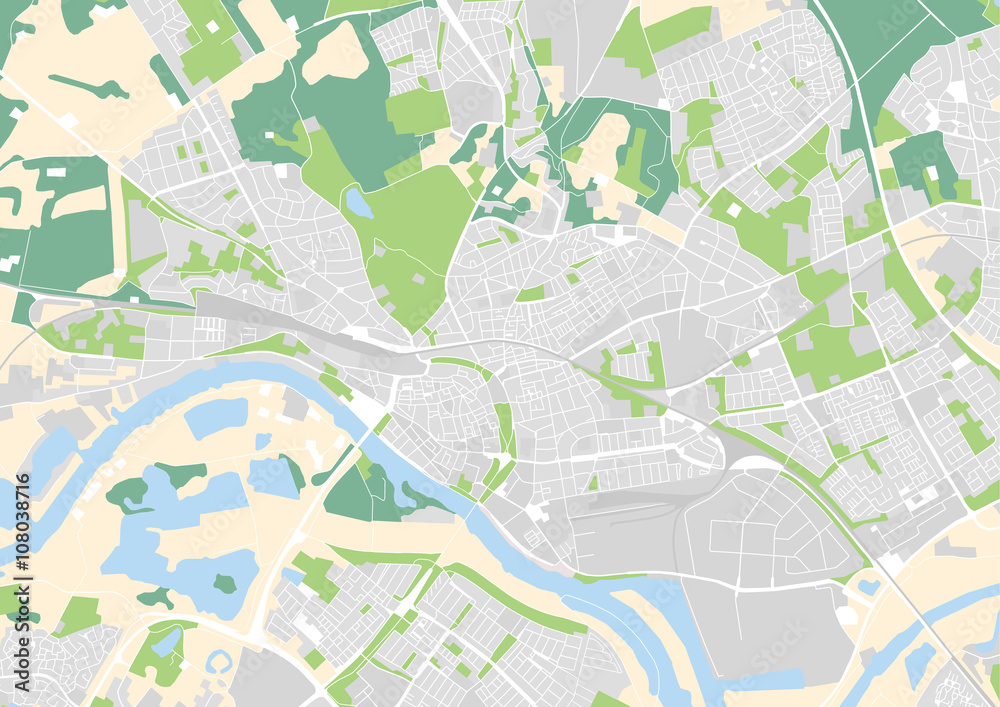 Fototapeta premium vector city map of Arnhem, Netherlands