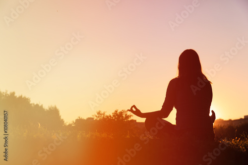 serenity and yoga practice at sunset © nadezhda1906