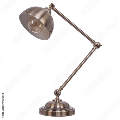 Vintage table lamp isolated on white background