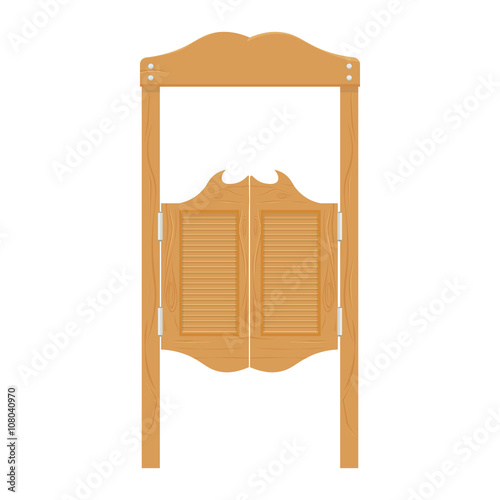 doors in western saloon wild west vector illustration.