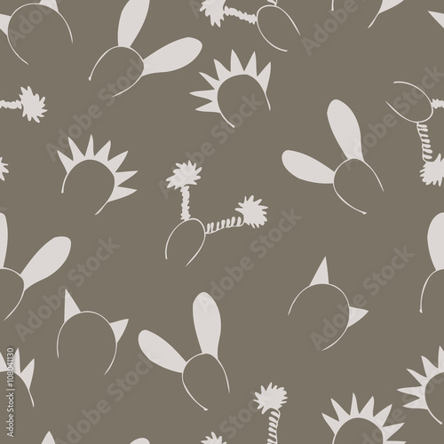 Sketch circus in vintage style, vector seamless pattern