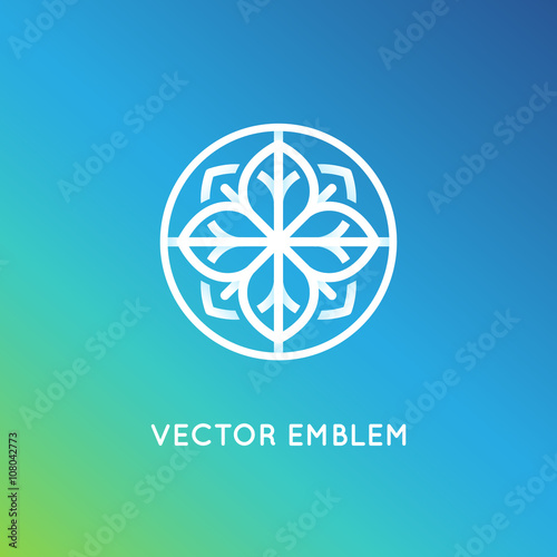 Billede på lærred Vector logo design template in trendy linear style and gradient