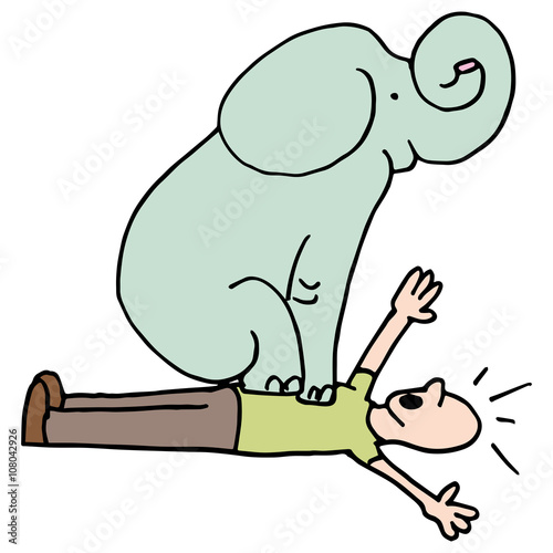Elephant on Man Chest Asthma