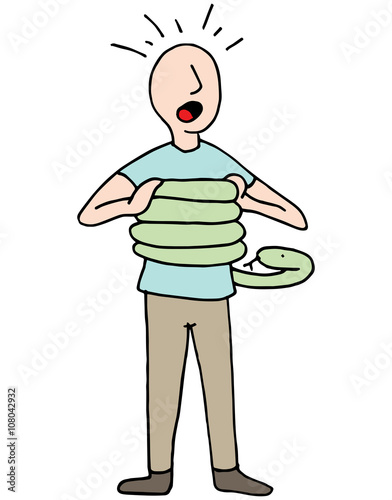 Snake Squeezing Man Asthma