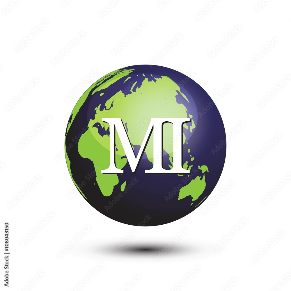 innitial letter globe logo vector innitial letter globe logo vector