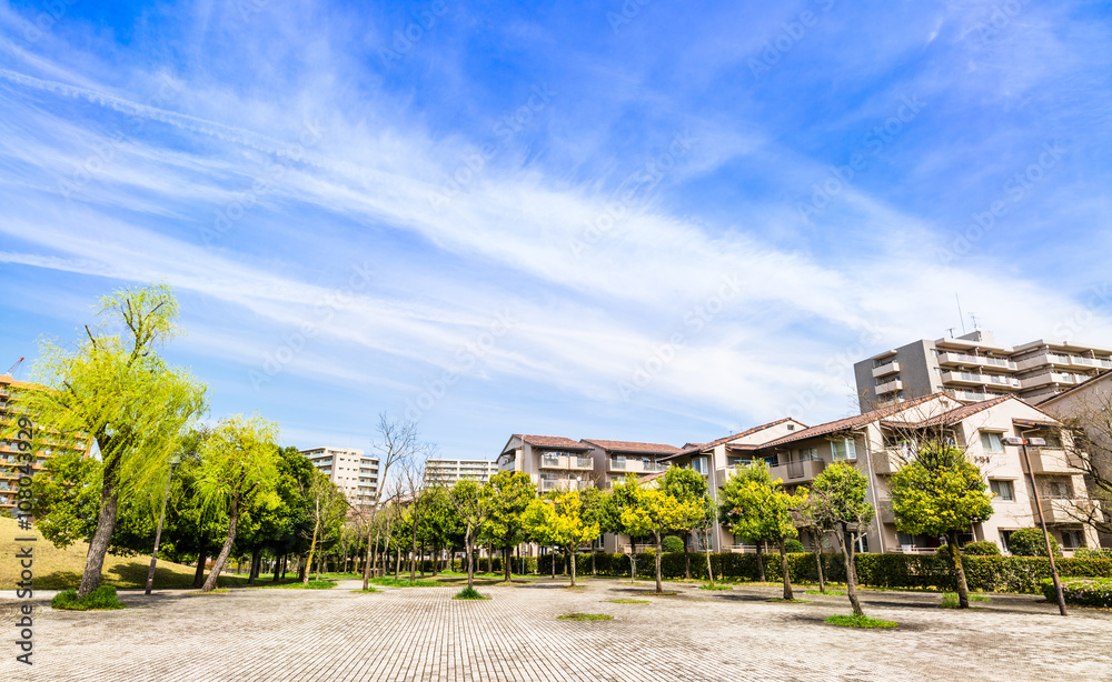 Fototapeta premium 住宅街の広場