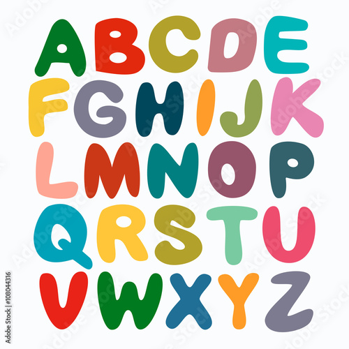 The English alphabet multi colors