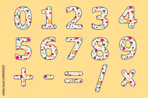 Colorful set of numbers.