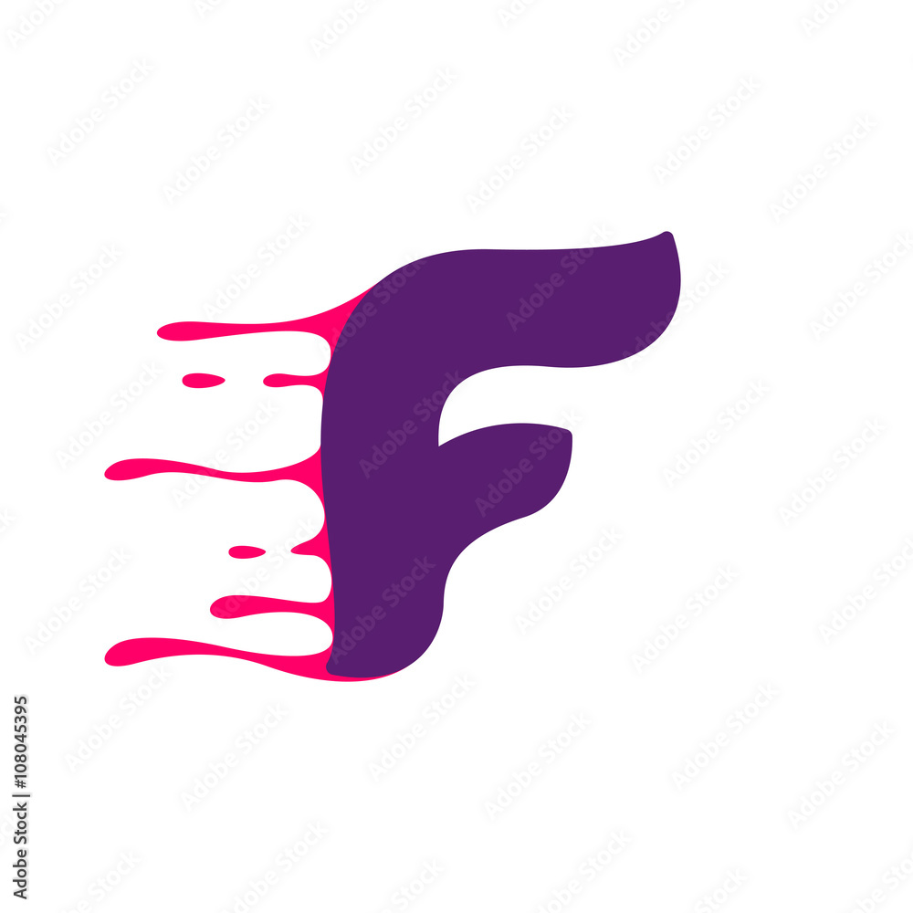 F letter logo with speed or blood lines. F letter logo with speed or blood lines.