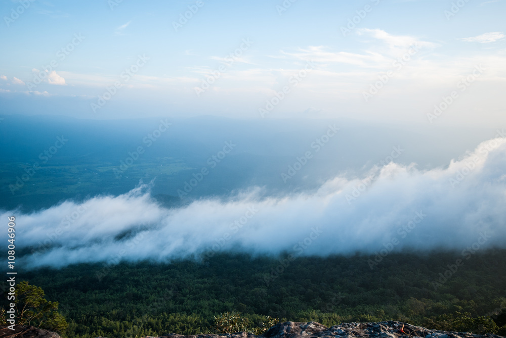 The mountain in the mist, Phukradung national park ,Thailand