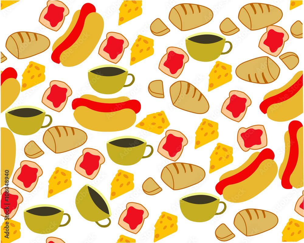 Fast Food Seamless Background Fast Food Seamless Background