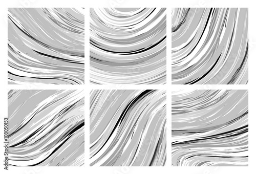Abstract marble texture. Black and white background. Handmade technique. © leezarius