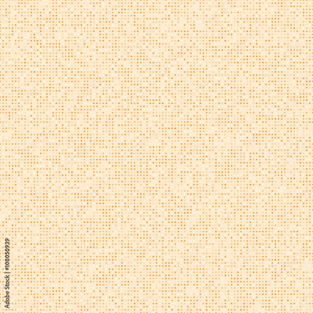Fototapeta premium Mixed orange polka dot pattern on beige background