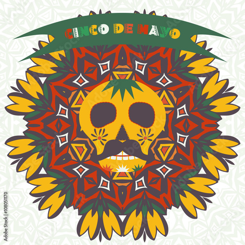 Cinco de Mayo (fifth of May Day). Vector illustration