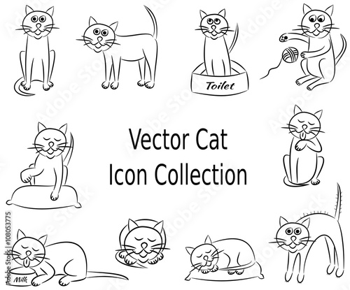 Vector Cat Icon Collection Set © niki99