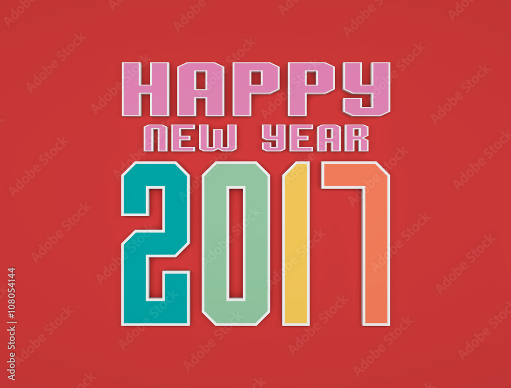 Obraz premium New Year 2017 - 3D Rendered Image