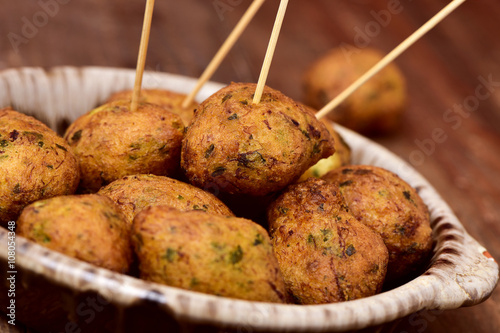 bunuelos de bacalao, spanish cod fritters photo