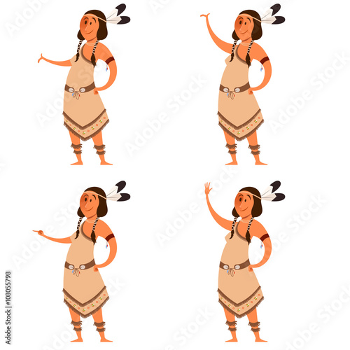 Obraz na płótnie Set of indian women