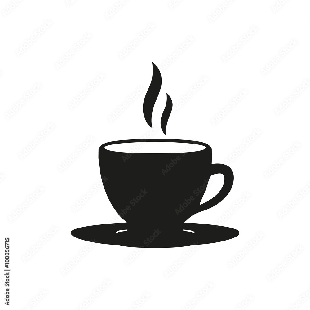 Obraz premium coffee cup simple black icon on white background