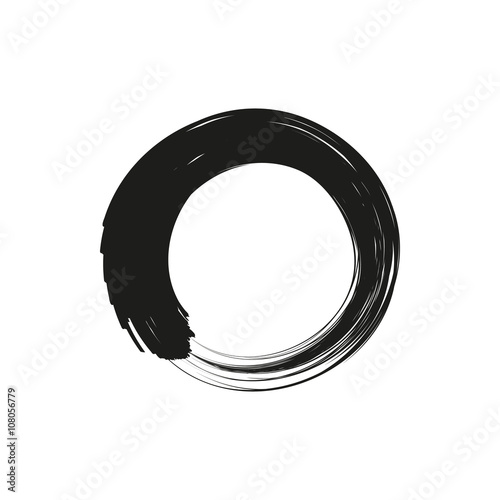 Zen circle isolated simple black icon on white background