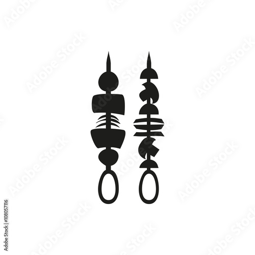 Skewer for grilled simple black icon on white background