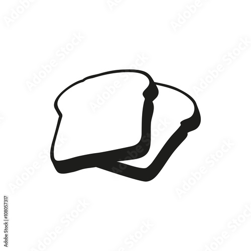 Bread simple black icon on white background