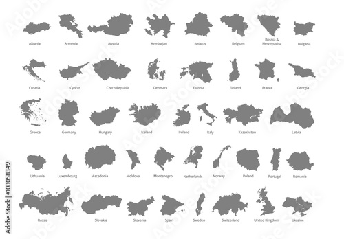 Colorful European countries political map with clearly labeled, separated layers. Vector illustration.