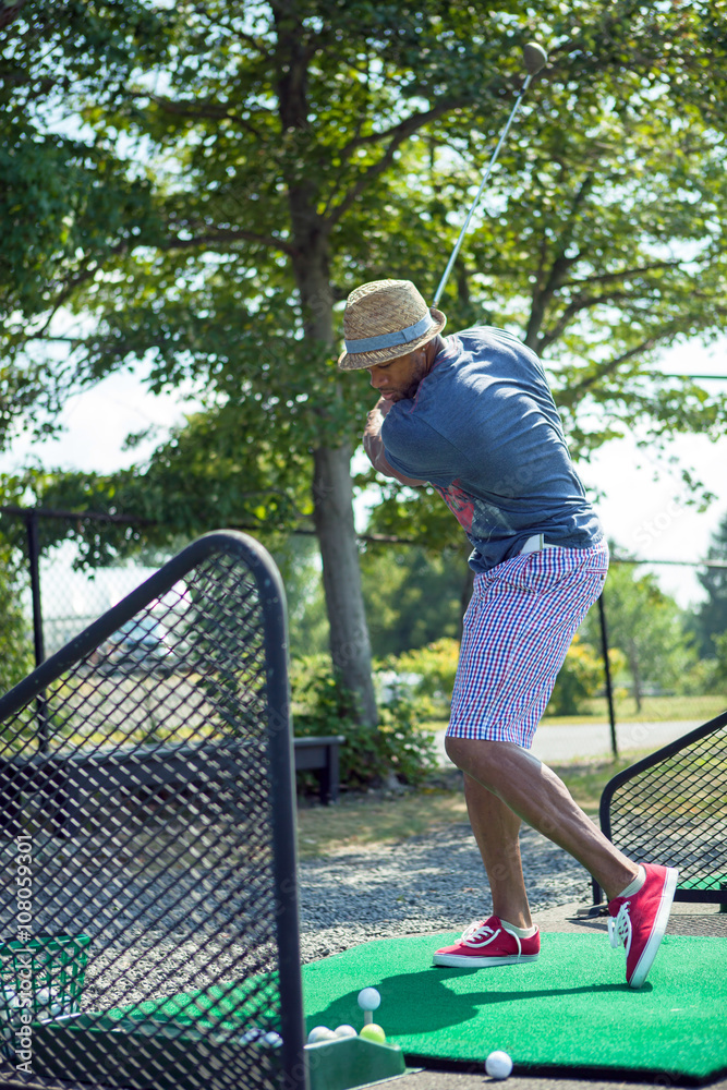 Golf Practice at the Driving Range Golf Practice at the Driving Range