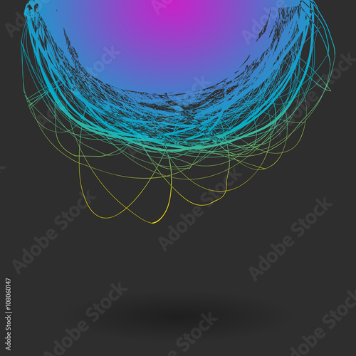 vector abstract round rainbow chaotic lines