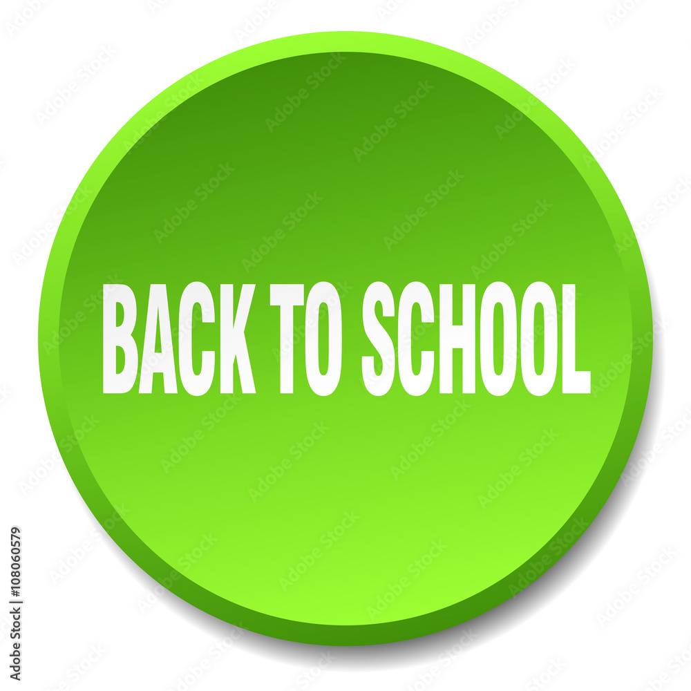 back to school green round flat isolated push button back to school green round flat isolated push button