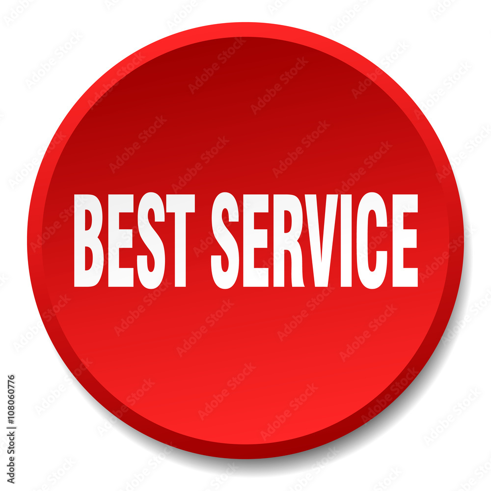 best service red round flat isolated push button