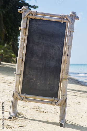 Empty signboard on the beach