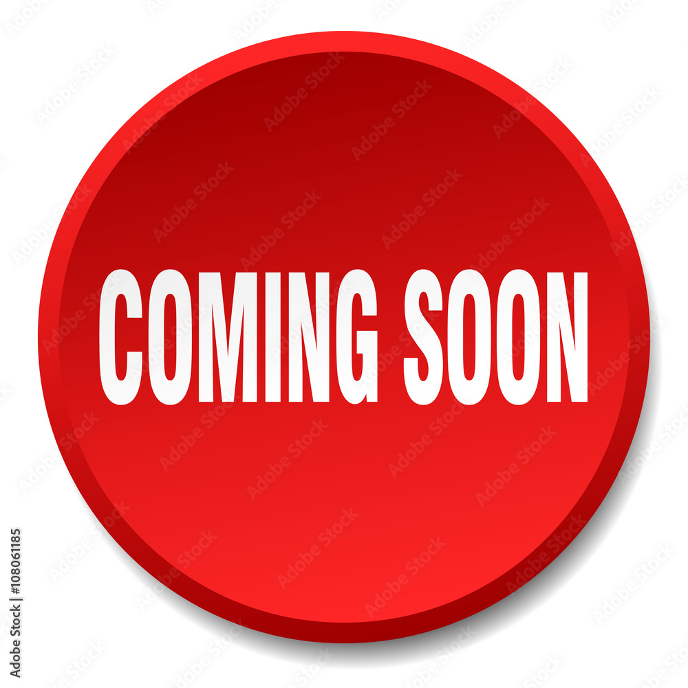 coming soon red round flat isolated push button coming soon red round flat isolated push button
