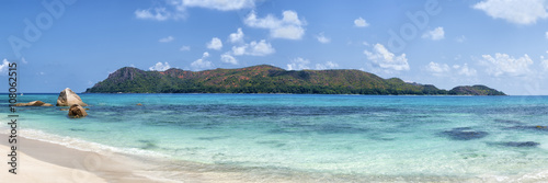 panorama of curieuse island in seychelles archipelago